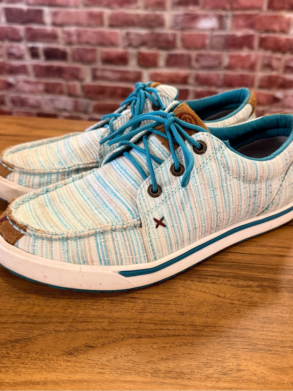 Twisted X Light Blue Striped Women's Casual Loafers